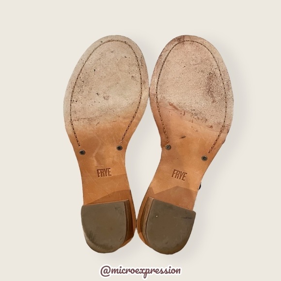 $349 Frye Black Brielle Black Scallop Suede Leather Zip Up Heeled Formal Sandals - Picture 14 of 16